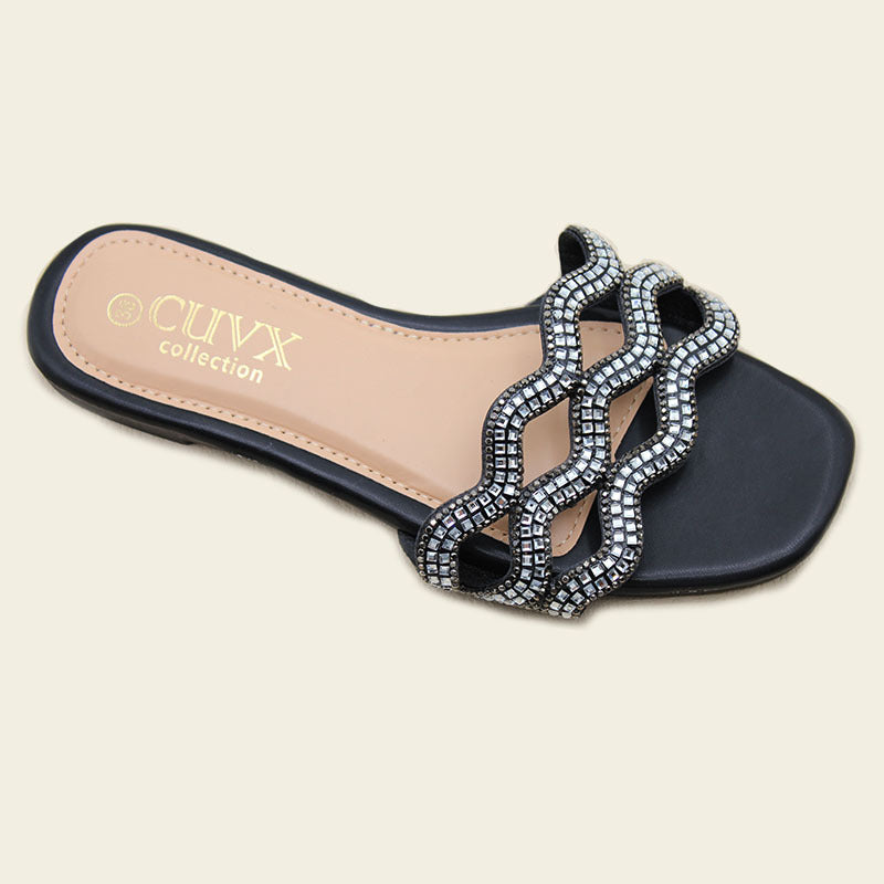 High-quality new plus size women's shoes fashion light luxury diamond-encrusted slippers