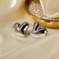 Heart-shaped stainless steel titanium steel plated 18k gold heart-shaped peach heart texture liquid love earrings earrings earrings earrings