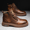 Men's 2026 spring hot-selling martin boots, high-top leather work shoes, thickened, non-slip, wear-resistant, trendy footwear