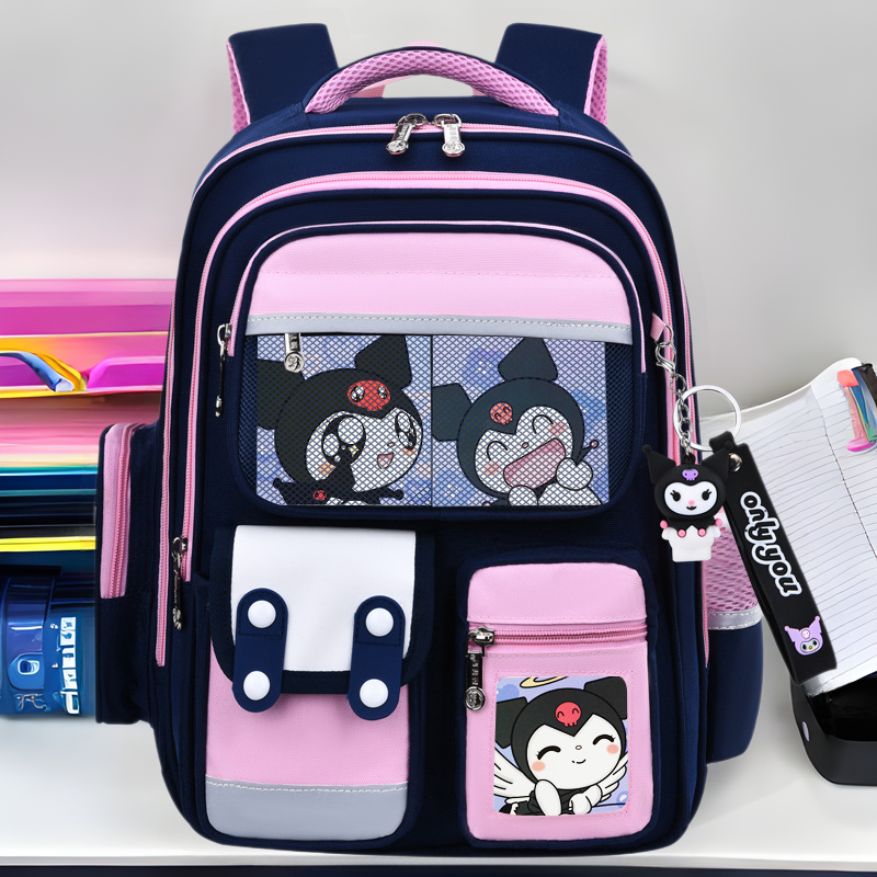 Kulomie's new primary school bag for girls 1-3-6 grade boys to reduce the burden of spine protection and light children's backpack
