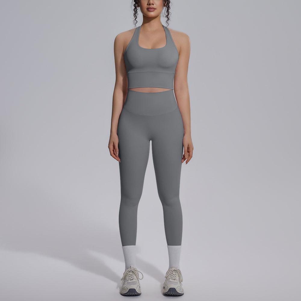 new arrival nude tight yoga wear sports beautiful back high waist hip lifting pants suit quick-drying running fitness wear