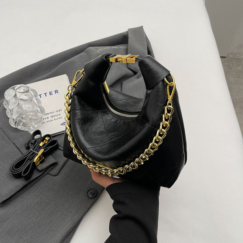 Cross-border delivery 2025 spring and summer new light luxury fashion chain handbag diamond underarm bag women's shoulder messenger bag