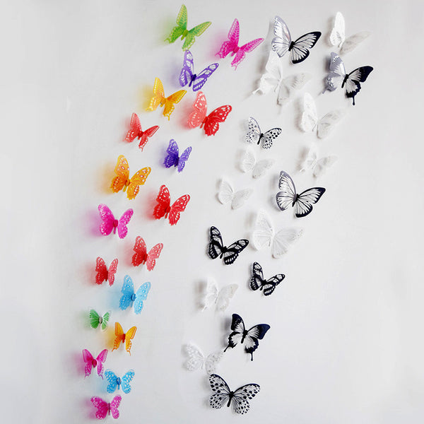 18 sets 3d three-dimensional butterfly wall sticker creative sticker children's room bedroom background wall decorative sticker