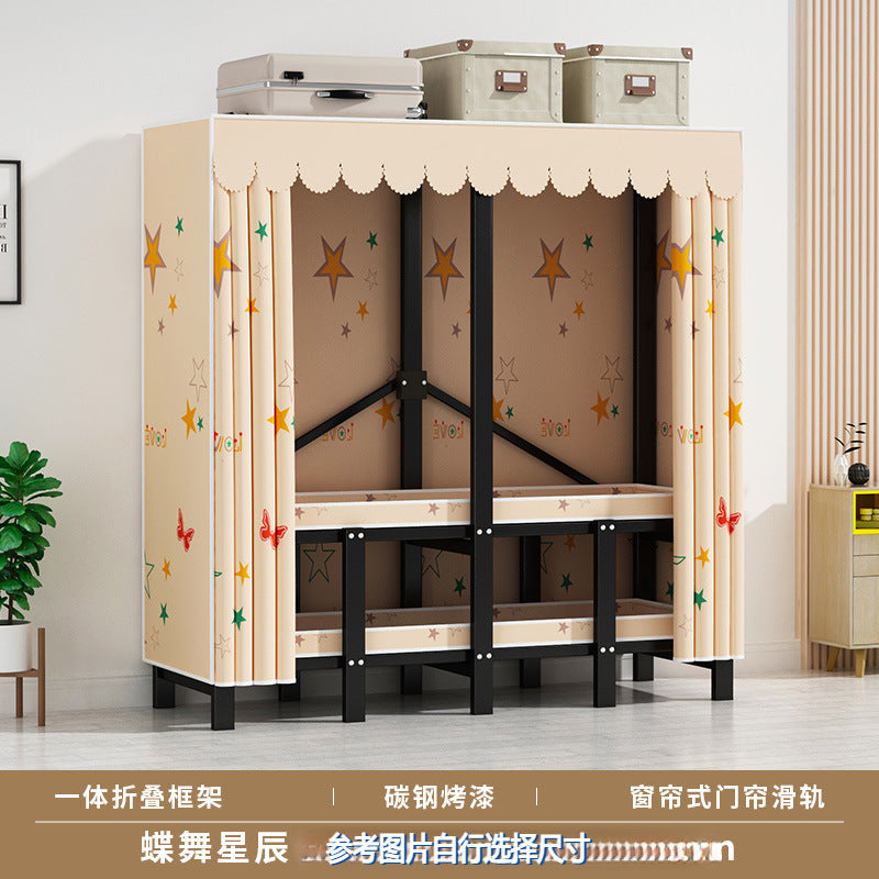 Stereo folding wardrobe, installation-free cloth wardrobe, for home bedroom, strong and durable, simple wardrobe, steel frame storage wardrobe