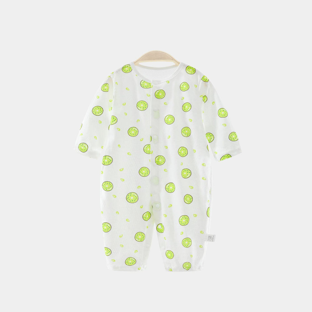 Baby clothes spring and autumn thin long sleeves air conditioning men's and women's baby onesie pajamas pure cotton newborn haki rompers