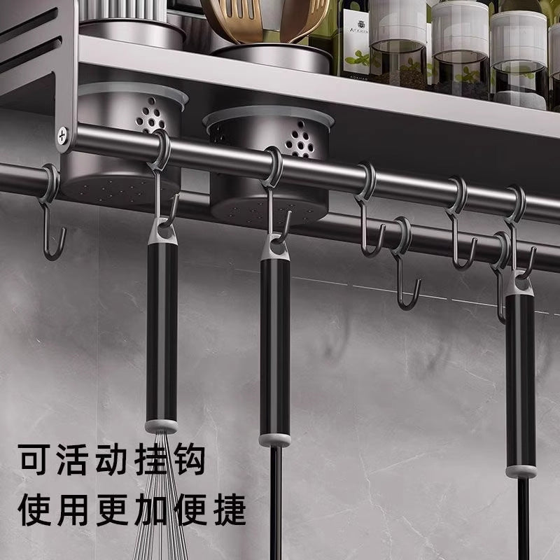 Chopstick storage box kitchen cage wall hanging seasoning punch-free knife holder for home spoon drain chopstick basket barrel storage rack