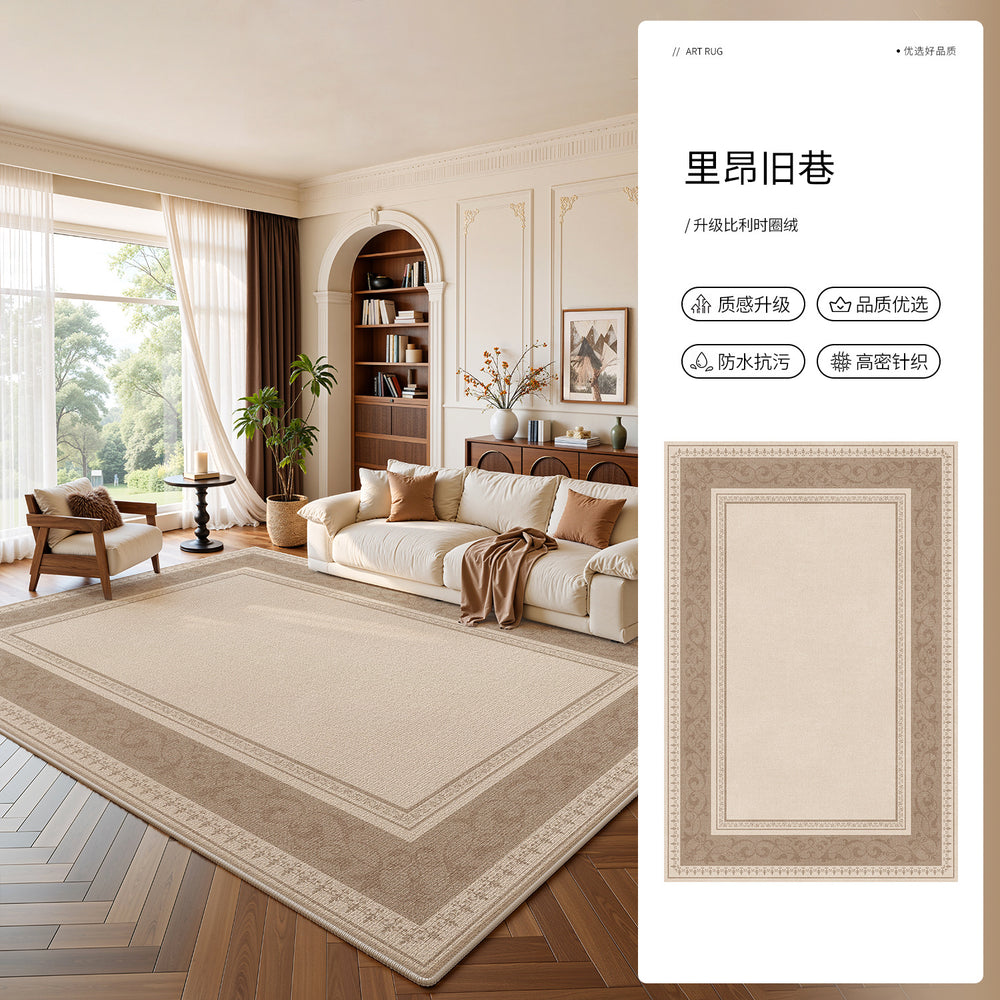 Carpet living room green french retro style sofa cushion medieval style waterproof washable and wipeable accessible luxury high-end carpet
