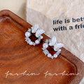 Vintage seashell butterfly pearl stud earrings - unique design, high-end elegance, delicate fairy style, petite ear accessories for women