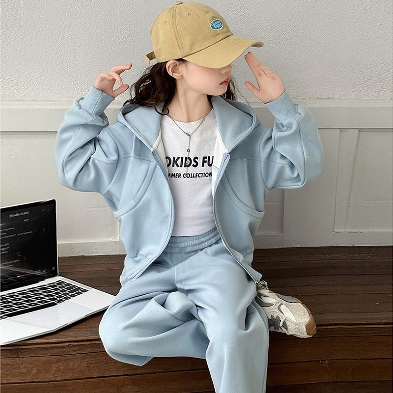 Girls' spring/autumn korean style fashionable outfit, new  spring collection, stylish outerwear and sportswear set for mid-to-large children