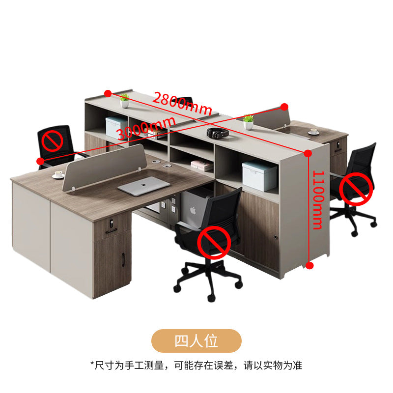 Saint li screen desk and chair combination - employee office workstation desk with card seat - financial office desk