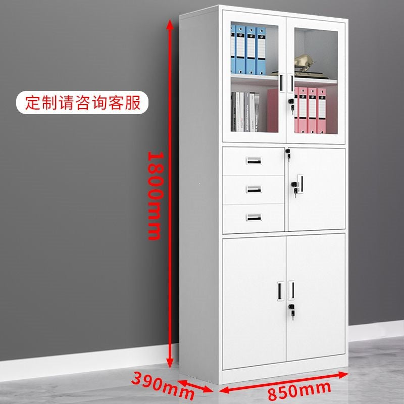 Divided lower section low cabinet steel iron cabinet office financial storage with file cabinet information cabinet for home balcony cabinet