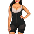 Gathered tummy control shapewear bodysuit zipper open slot body shaper one-piece zipper tummy control shapewear