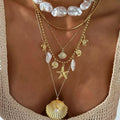 Pearl necklace wholesale - european & american cross-border bohemian jewelry - luxury niche ocean-inspired shell pendant necklace for women