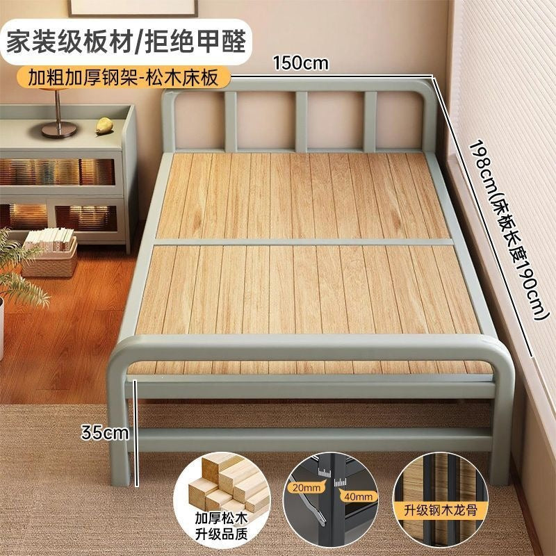 For homefoldable dual-purpose steel frame bed rental house dormitory simple single bed small apartment thickened portable lunch break extra bed