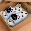 Cartoon cute stylish slippers summercasualpopularoutwear soft bottom home sweet cool non-slip little black cat one word