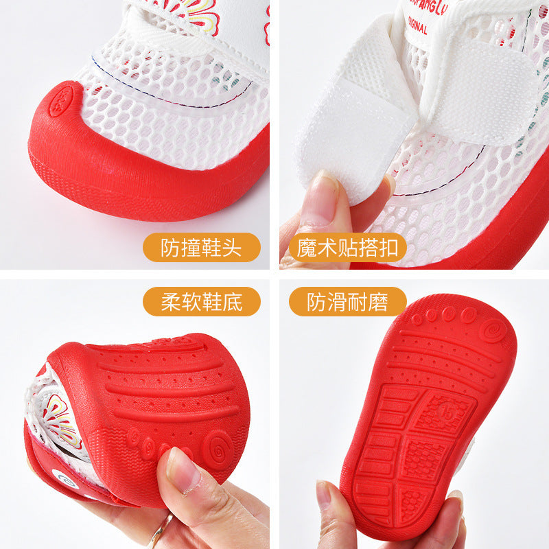 Baby sandals for boys, summer first walker shoes, 0-1-2 years old infant anti-slip soft sole mesh shoes for babies and toddlers, baby girl shoes