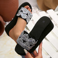 plus size women's slippers for export, 2025 summer outdoor wear, non-slip thick sole wedge heel, ethnic style beach sandals