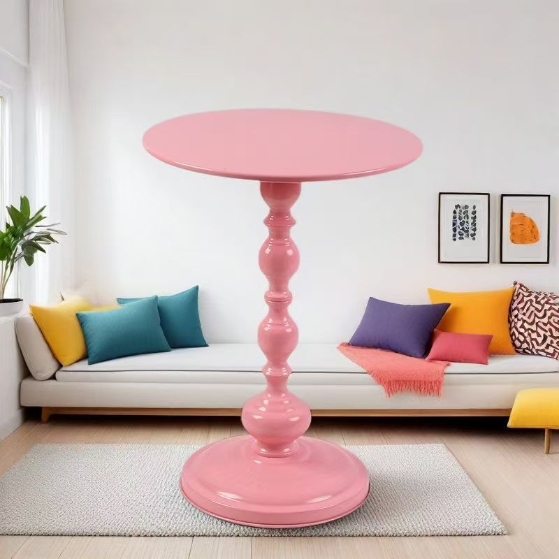 Accessible luxury sofa side table retro corner table iron bedside storage balcony small round table living room for home small coffee table
