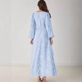 early spring new arrival: comfortable chiffon ruffle-trimmed, waist-cinching v-neck elegant maxi dress for women