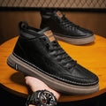 2025 new spring men's shoes: spring work trendy high-top sneakers, casual leather shoes, martin boots, versatile fashion sneakers