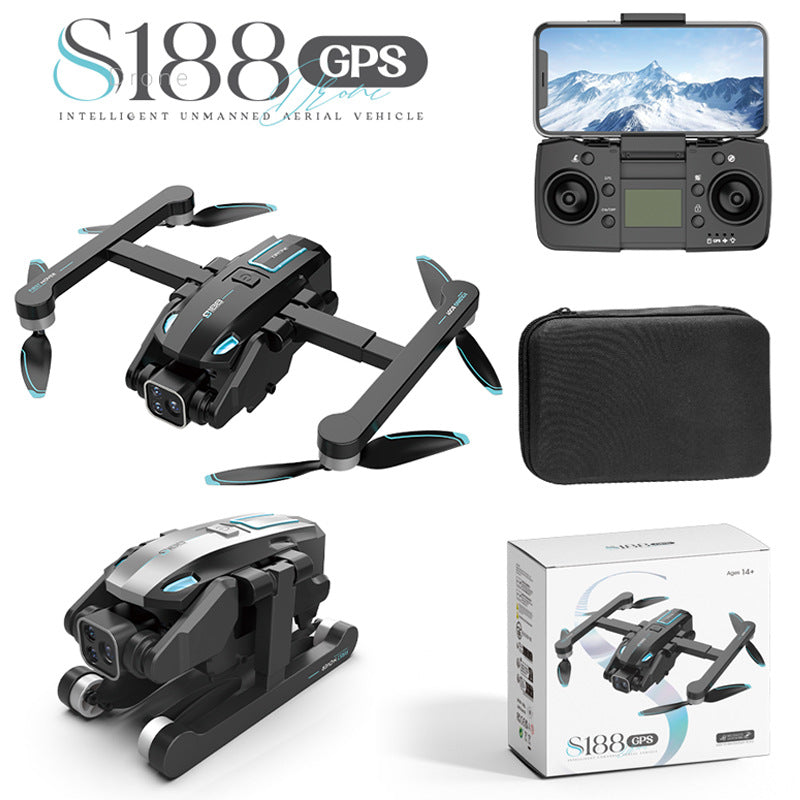 S188 cross-border gps return-to-home drone with 4-way obstacle avoidance, brushless remote control aircraft, aerial photography hd quadcopter
