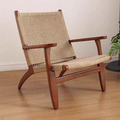 Solid wood sofa chair balcony leisure chair medieval style rattan chair living room lounge chair for homeb&b saddle chair