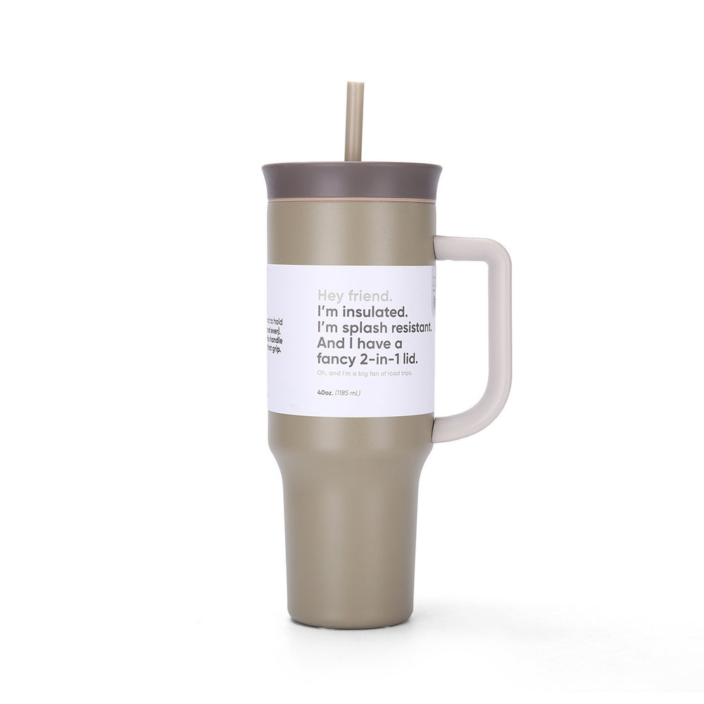 Amazon 40oz large capacity car cup 304 stainless steel vacuum insulated tumbler with straw and handle - ice tumbler