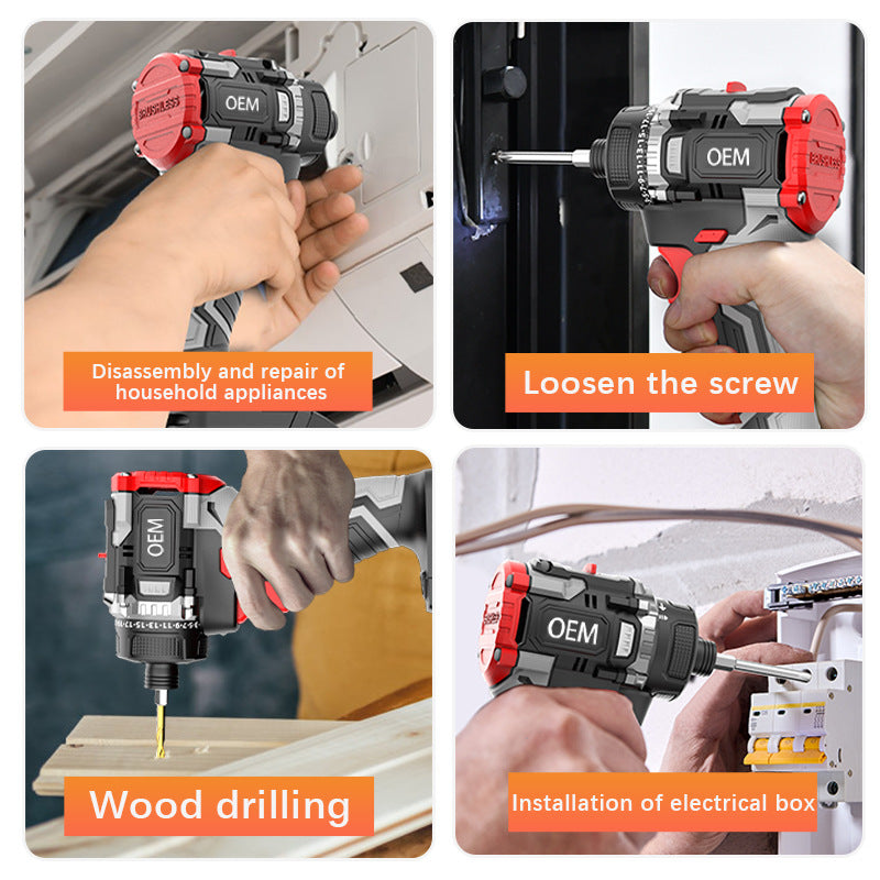 personalized brushless lithium battery two-speed screwdriver industrial portable 21v electric screwdriver decoration screwdriver