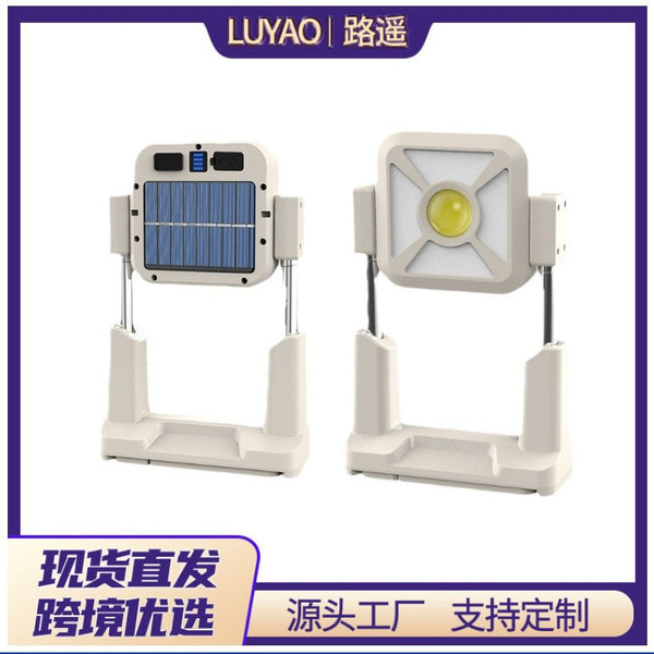 New solar work light outdoor lighting long battery life portable rechargeable camping light floodlight