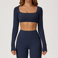 European and american sexy nude feel long sleeve yoga top outdoor running sports t-shirt quick-dry compression fitness shirt 8232