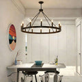 American industrial style two-tier ring pendant light - clear glass hotel villa living room dining room lighting fixture