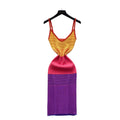 Korean chic summer new arrival: niche retro fashion color block camisole knit dress - women's vacation dress