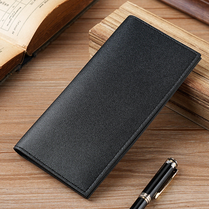 Popular fashion simple solid color wallet men's light and thin new long card bag multi-card position wallet card holder certificate