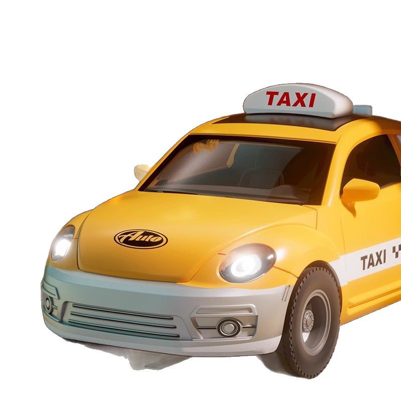 Large taxi toy for boys - inertia-powered, sound & light, educational, opening doors, car, baby birthday gift