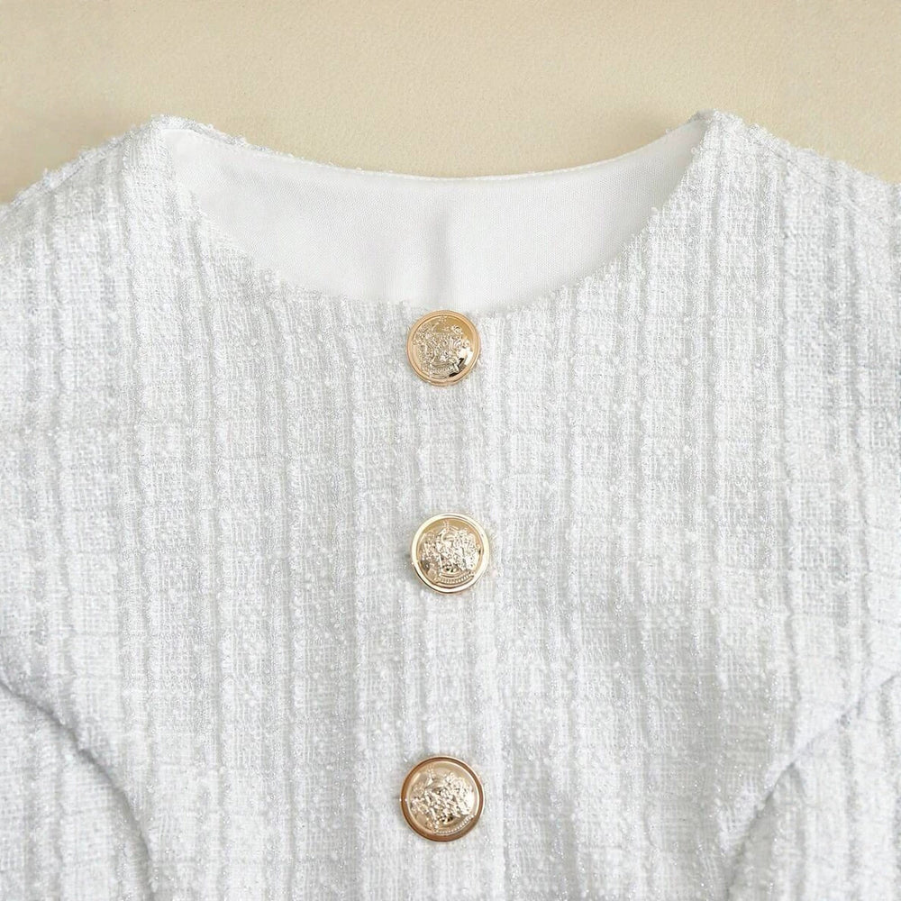 european and american cross-border new arrival: fitted, round neck, sleeveless knitted mini dress with a chanel-inspired aesthetic