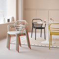Modern casualthickened plastic cut out dining chair outdoor milk tea shop backrest armrest negotiation chair stackable stool