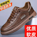 Special offer men's hand-stitched leather shoes men's shoes heightening soft bottom white shoes thick solecasual shoes wholesale dropshipping