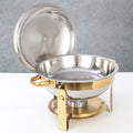 5qt stainless steel gold round furnace insulation buffet furnace suitchafingdishbuffetsetcross-border