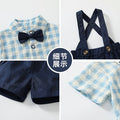 Children's performance clothing, baby boy summer short-sleeved suit, infant gentleman bow tie, handsome kidspopulartwo-piece set
