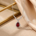 Popular easiest for match inlaid zirconium smart water drop necklace accessible luxury niche jewelry for women high-end non-fading clavicle chain