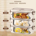 Insulated lunch box stainless steel microwave heating portable large capacity multi-layer for home office worker student lunch box