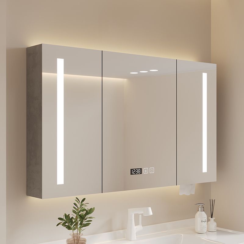 Smart mirror bathroom, separate mirror cabinet, solid wood bathroom, storage mirror cabinet with lamp, defogging, paper drawing hole, wall rack.