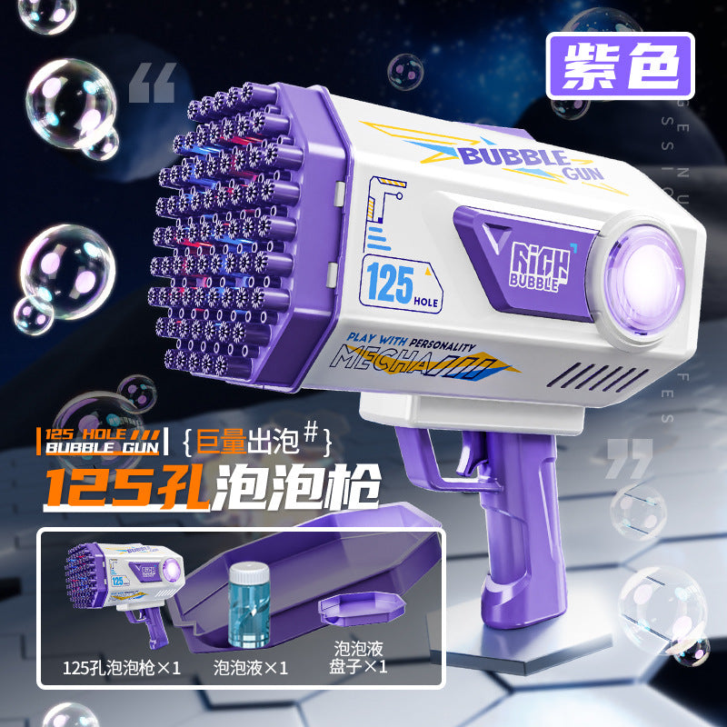 2025 new cross-border bubble machine - kids' handheld electric gatling bubble gun with 125 bubbles - trendy toy for girls