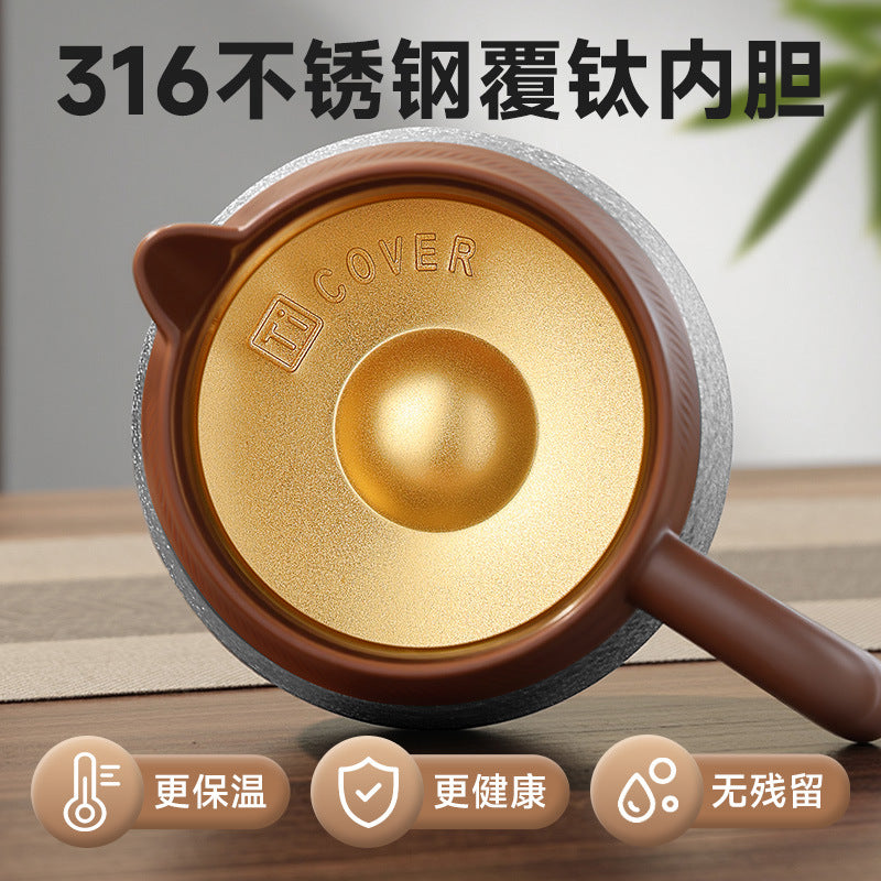 Titanium-coated inner pot tea pot gift box thermos kettle hot water kettle tea pot for home tea pot tea water separation cup tea set