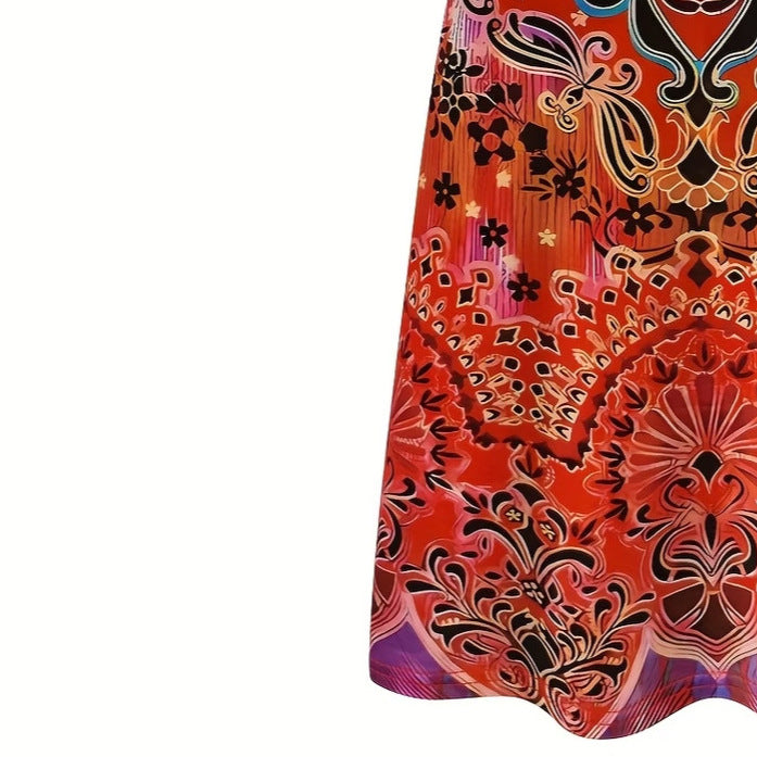 wholesale women's short-sleeved dresses, fashionable women's dresses for spring, summer, and autumn, new cross-border printed designs