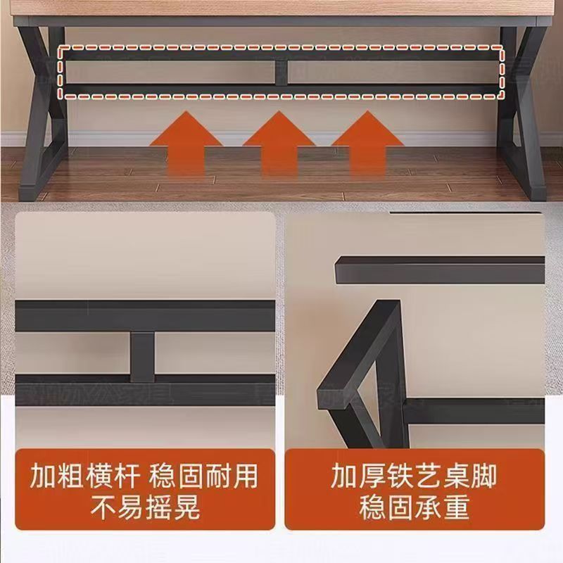Bookshelf all-in-one table with perforated board study table bedroom simple office desk student for home solid wood desktop computer desk