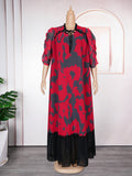 African plus size women's dress -  cross-border e-commerce,  chiffon printed dress