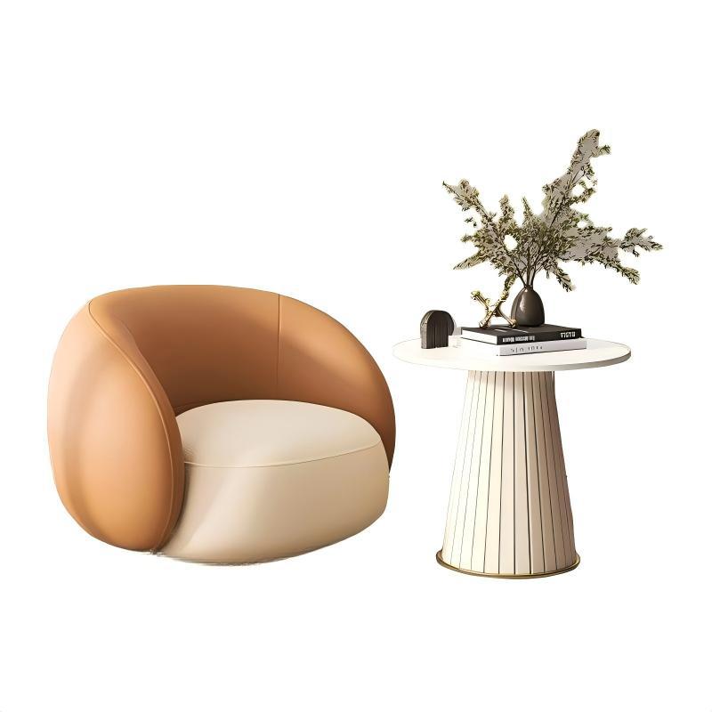Modern minimalist single sofa and coffee table set - ideal for beauty salons, casual reception areas, office waiting rooms, sales centers, and negotiation spaces