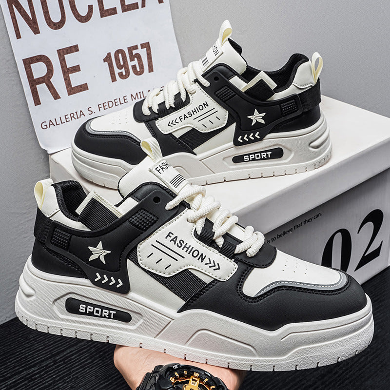 Men's sneakers: white canvas shoes, spring 2026 new arrivals, trendy and versatile casual athletic shoes, chunky sole student streetwear