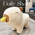 Cute capybara animal stool - living room home use, kids' low stool with universal wheels, plush changing stool